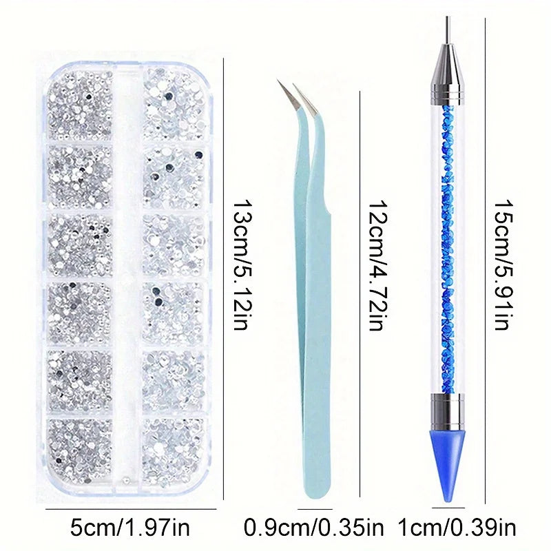 Nails Art Multi-Size Flat Back Acrylic Rhinestones 3D Crystal DIY Decorations Glitter Crystal Gem Manicure Accessories