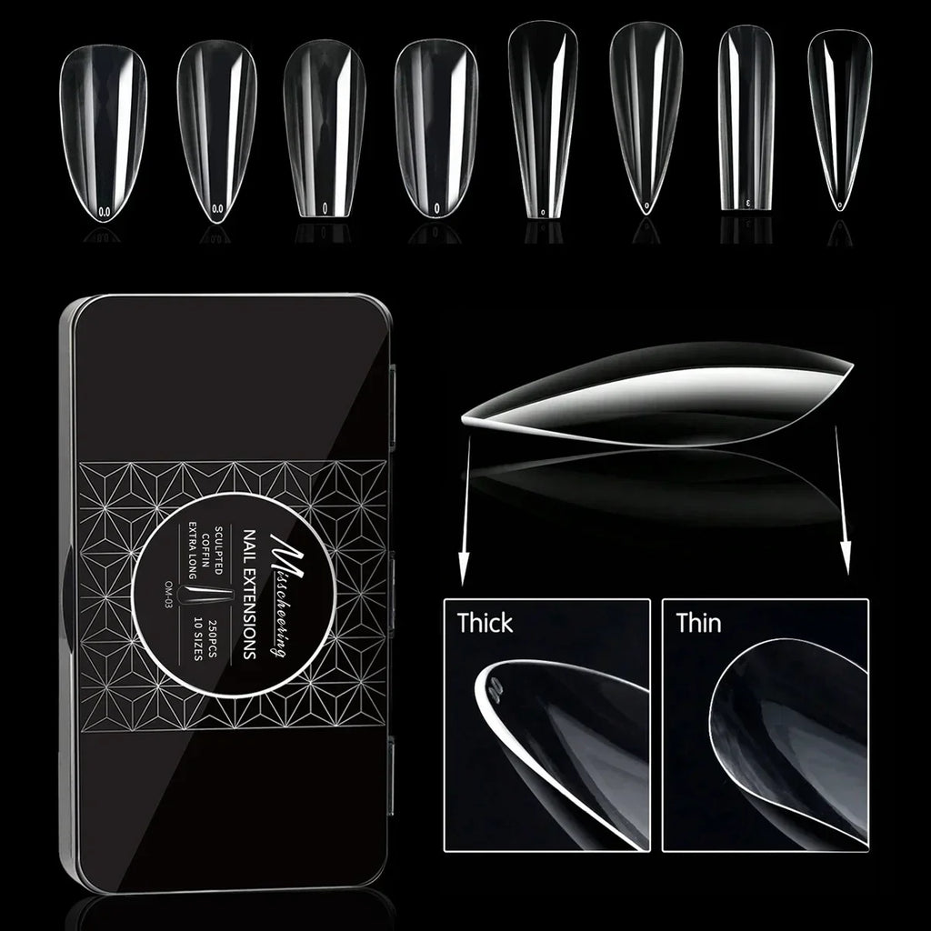 Soft Gel False Tips Box Natural Sculpted Ballet Coffin Almond Fake Nails Full Cover Premium Quality Press On Nails Nail Supplies