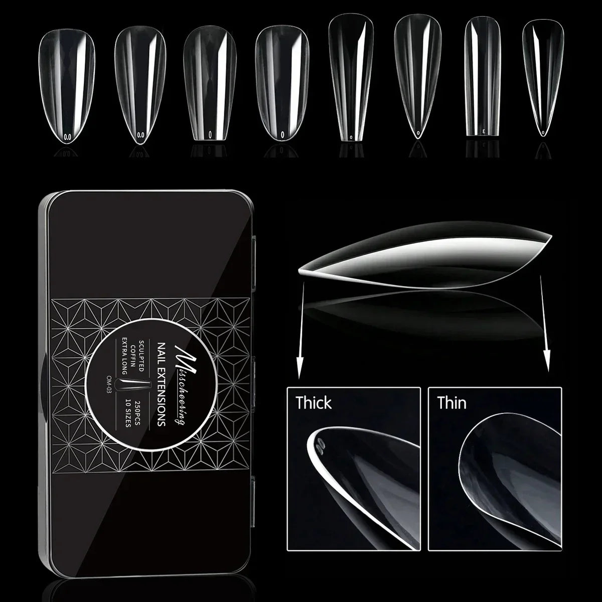 Soft Gel False Tips Box Natural Sculpted Ballet Coffin Almond Fake Nails Full Cover Premium Quality Press On Nails Nail Supplies