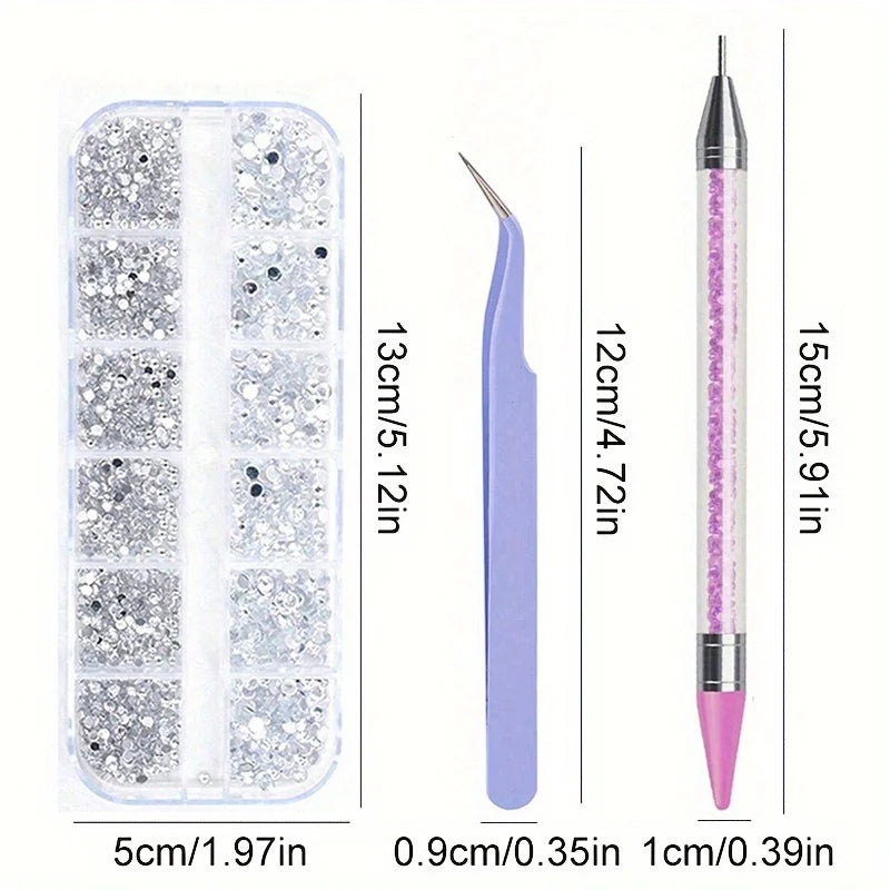 Nails Art Multi-Size Flat Back Acrylic Rhinestones 3D Crystal DIY Decorations Glitter Crystal Gem Manicure Accessories