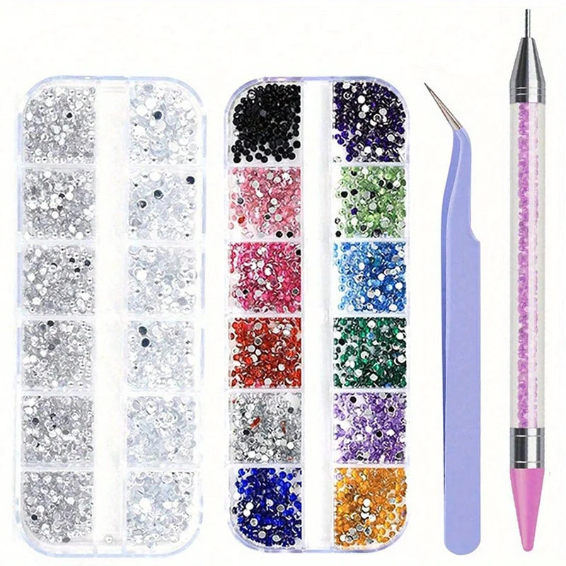 Nails Art Multi-Size Flat Back Acrylic Rhinestones 3D Crystal DIY Decorations Glitter Crystal Gem Manicure Accessories