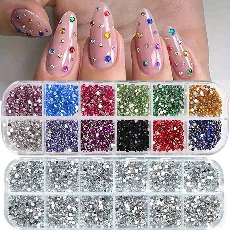 Nails Art Multi-Size Flat Back Acrylic Rhinestones 3D Crystal DIY Decorations Glitter Crystal Gem Manicure Accessories