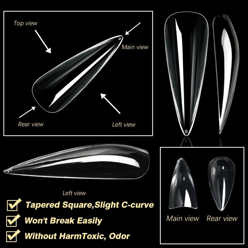 Soft Gel False Tips Box Natural Sculpted Ballet Coffin Almond Fake Nails Full Cover Premium Quality Press On Nails Nail Supplies