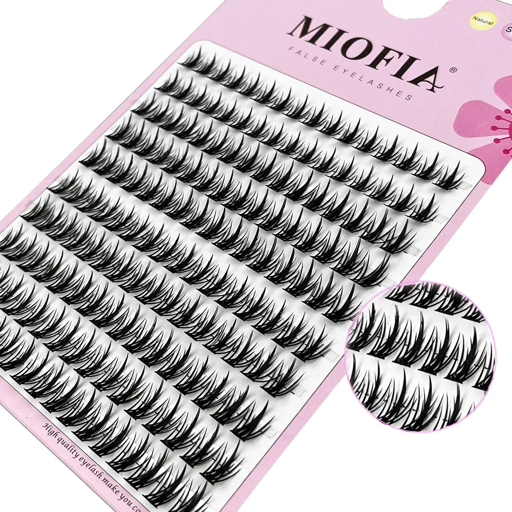 10 row anime lashes Cosplay lash natural wispy  Natural Mink Eyelashes  3D individual manga eyelash clusters   Makeup tools