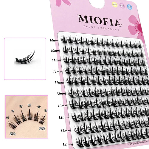 10 row anime lashes Cosplay lash natural wispy  Natural Mink Eyelashes  3D individual manga eyelash clusters   Makeup tools