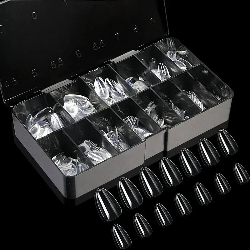 Soft Gel False Tips Box Natural Sculpted Ballet Coffin Almond Fake Nails Full Cover Premium Quality Press On Nails Nail Supplies