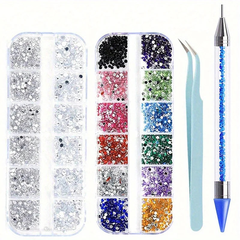 Nails Art Multi-Size Flat Back Acrylic Rhinestones 3D Crystal DIY Decorations Glitter Crystal Gem Manicure Accessories