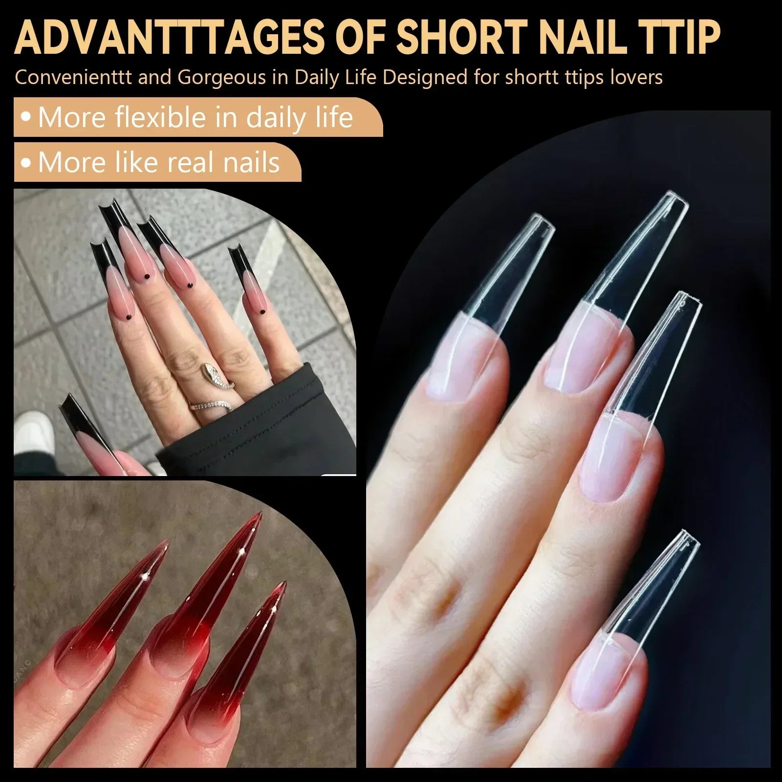 Soft Gel False Tips Box Natural Sculpted Ballet Coffin Almond Fake Nails Full Cover Premium Quality Press On Nails Nail Supplies